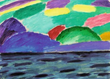 Artworks in 150 Subjects Painting - LAKE GENEVA WITH BLUE MOUNTAIN Alexej von Jawlensky Expressionism